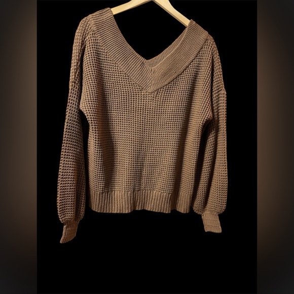 Mod Boutique Women Brown sweater pop bell sleeve Modern & Unique Size S - Picture 2 of 10